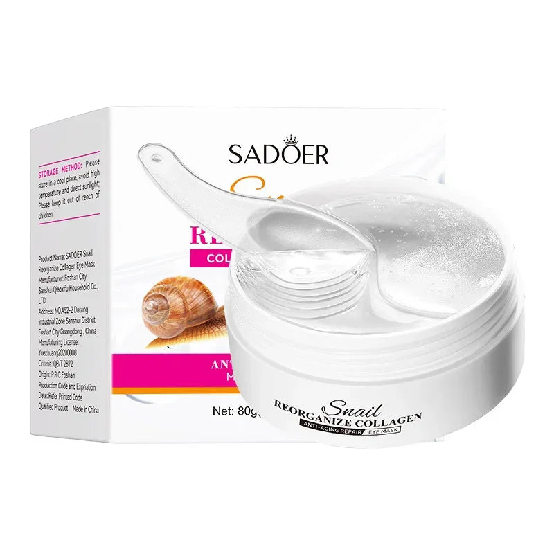 60Pcs Snail Collagen Eye Mask anti Dark Circles Eyes Bags Moisturizing Firming Eye Patches Beauty Eyes Skin Care Products